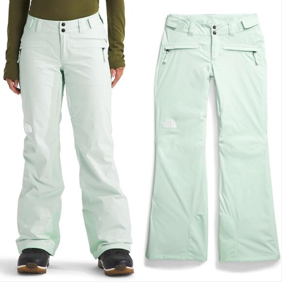 THE NORTH FACE Freedom Stretch Snow Ski Pants Size L Pale Green NEW $200 - Picture 1 of 11